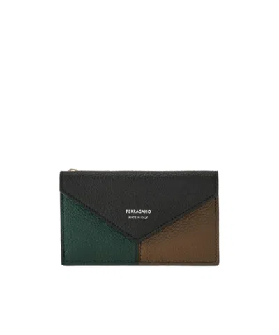 Ferragamo Color Block Credit Card Holder In Multi