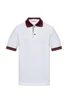 Ferragamo Color-block Short Sleeved Polo T-shirt In White