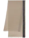 Ferragamo Color-block Logo-print Scarf In Neutrals