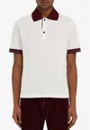 Ferragamo Color-block Short Sleeved Polo T-shirt In White
