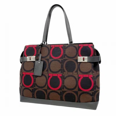 Pre-owned Ferragamo Color Canvas Leather Tote Bag ()