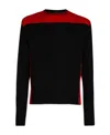 Ferragamo Color Matching Design Long-sleeved Sweater In Black