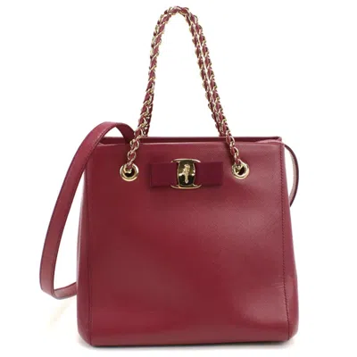 Pre-owned Ferragamo Color Wine Leather Tote Bag () In Multi