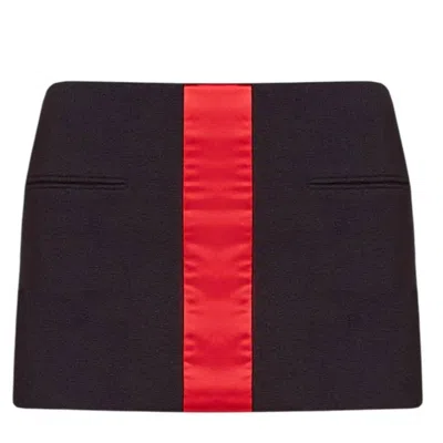 Ferragamo Colorblock Low Rise Mini Skirt In ["black"]