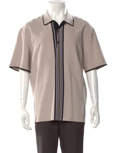 Pre-owned Ferragamo Colorblock Pattern Collar Polo Shirt In Neutral