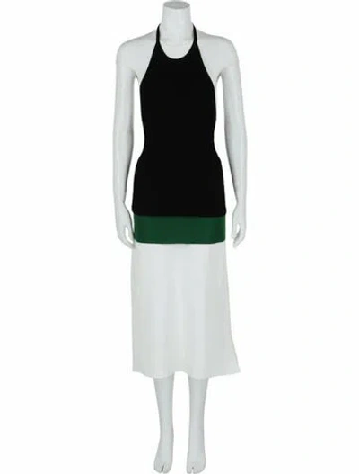Pre-owned Ferragamo Colorblock Pattern Dress W/ Tags In White