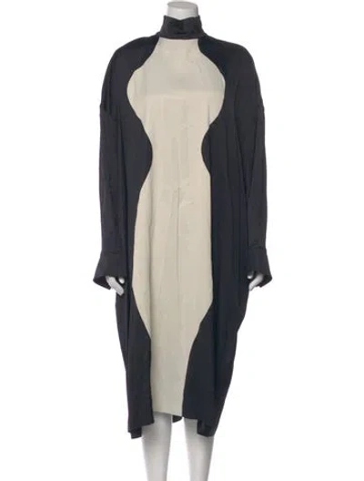 Pre-owned Ferragamo Colorblock Pattern Long Dress W/ Tags In Multi