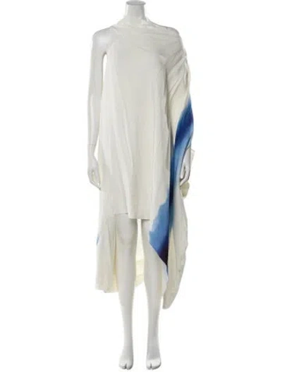 Pre-owned Ferragamo Colorblock Pattern Midi Length Dress In Neutral