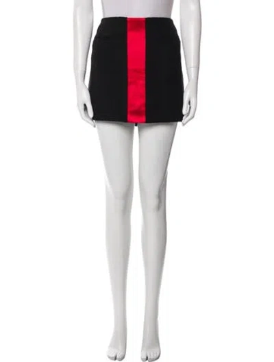 Pre-owned Ferragamo Colorblock Pattern Mini Skirt In Black