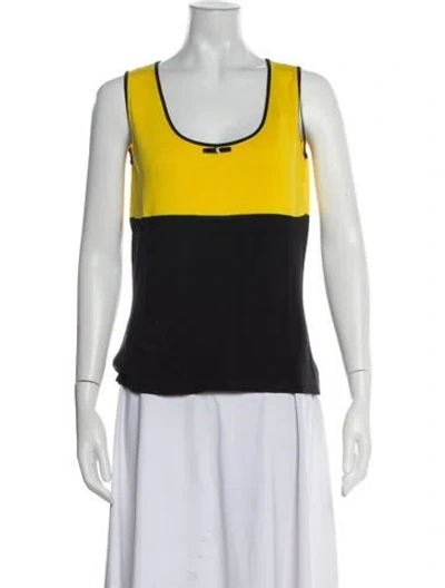 Pre-owned Ferragamo Colorblock Pattern Scoop Neck Sweater In Black