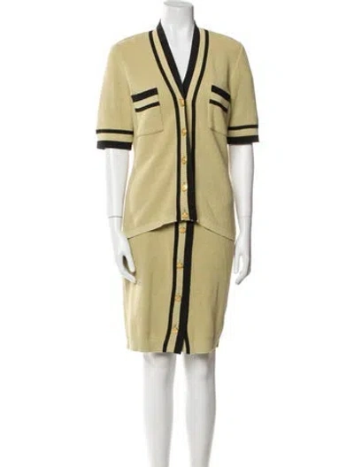 Pre-owned Ferragamo Colorblock Pattern Skirt Set In Purple