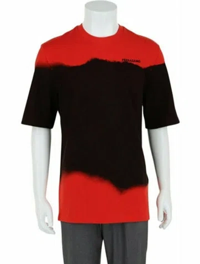 Pre-owned Ferragamo Colorblock Pattern T-shirt W/ Tags In Red