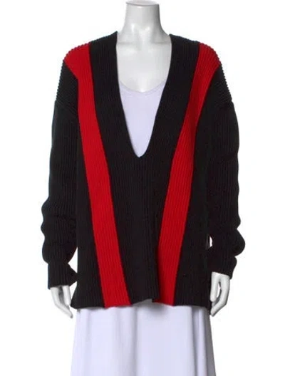 Pre-owned Ferragamo Colorblock Pattern V-neck Sweater W/ Tags In Multi