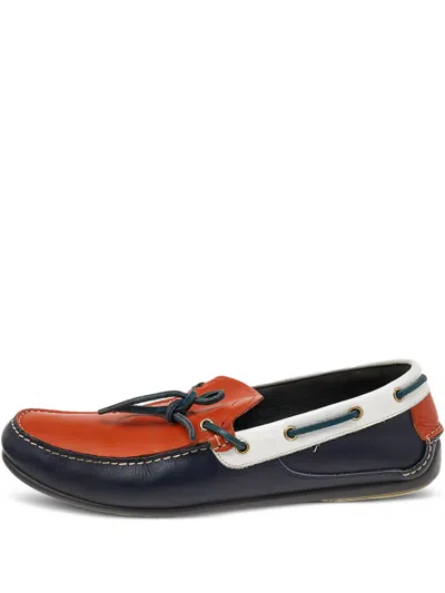 Pre-owned Ferragamo Colourblock Boat Shoes