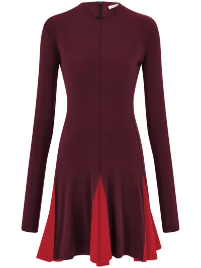 Ferragamo Colourblock Skater Dress In Red