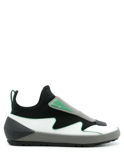 Ferragamo Colourblock Slip-on Sneakers In Green