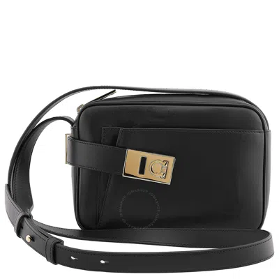Ferragamo Compact Camera S Shoulder Bag In Black