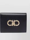 Ferragamo Compact Gancini Hardware Reversible Cardholder In Black