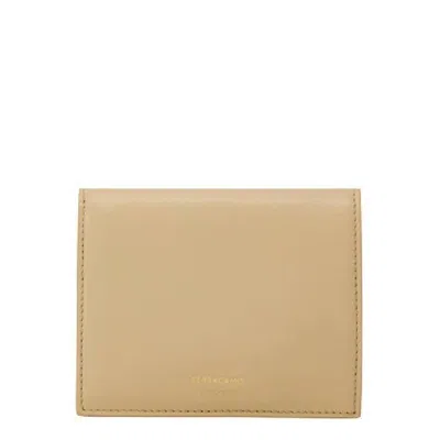 Ferragamo Compact Leather Wallet In Neutral