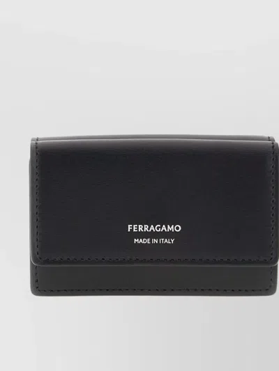 Ferragamo Compact Smooth Calf Leather Wallet With Key Rings