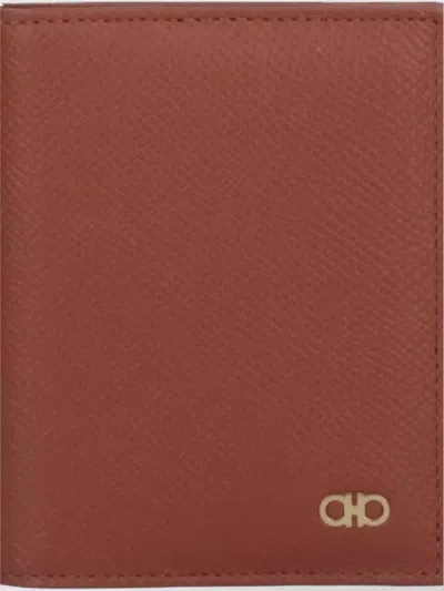 Ferragamo Compact Textured Leather Wallets