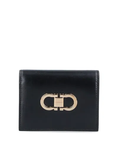 Ferragamo Compact Wallet In Black
