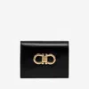 Ferragamo Compact Wallet Gancini In Black