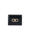 Ferragamo Compact Gancini Hardware Reversible Cardholder In Black