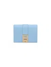 Ferragamo French Hug Wallet In Calf Leather In Light Blue