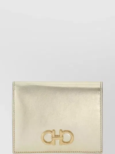 FERRAGAMO COMPACT WALLET METALLIC FINISH