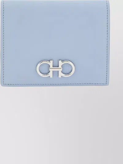 FERRAGAMO COMPACT WALLET TEXTURED FINISH