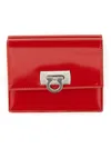 FERRAGAMO COMPACT WALLET WITH HOOK-AND-EYE CLOSURE