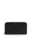 Ferragamo 'continental' Black Wallet With Logo Lettering On The Front In Leather Woman