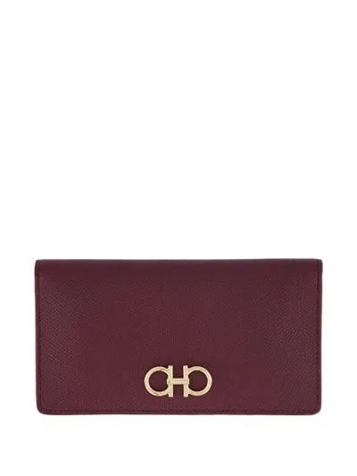 Ferragamo Continental Logo-detail Leather Wallet In Red