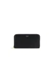 Ferragamo Hot Stamp Leather Continental Wallet In Black