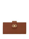 Ferragamo Grained Leather Continental Wallet In Brown