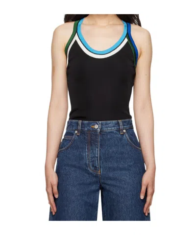 Ferragamo Contrast-colored Trim Vest In Blue