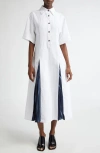 Ferragamo Lapel Short-sleeved Dress In White