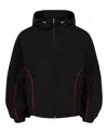 Ferragamo Blouson Jacket With Contrast Piping In Black