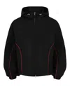 Ferragamo Contrast-piping Lightweight Jacket In Black