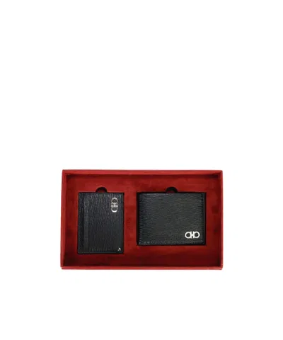 Ferragamo Contrasting Logo Wallet Two-piece Set In Red