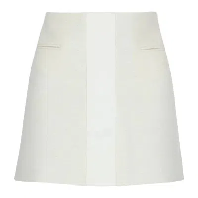 Ferragamo Contrasting Panel Low Rise Mini Skirt In White