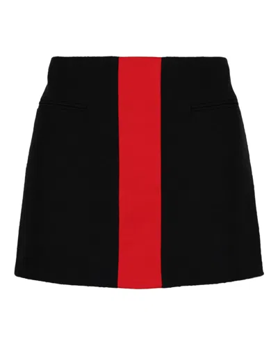 Ferragamo Contrasting-panel Mini Skirt In Black