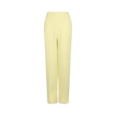 Pre-owned Ferragamo Contrast-piping Tailored Pants 'light Yellow' | Women's Size 46