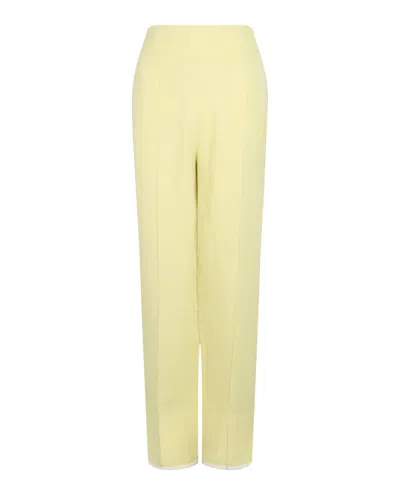 Ferragamo Contrast-piping Tailored Pants In Yellow