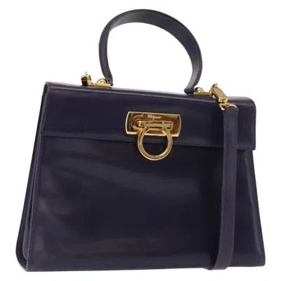 Pre-owned Ferragamo Convertible Top Handle Bag Leather Leather Tote Bag Bag () In Purple