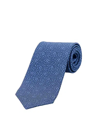 Ferragamo Silk Tie In Blue