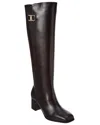 Ferragamo Cordo Leather Boot In Black