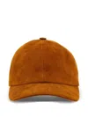Ferragamo Corduroy Baseball Cap In Brown
