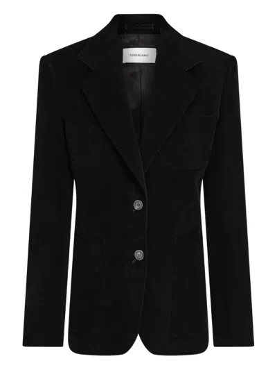 Ferragamo Corduroy Blazer In Black